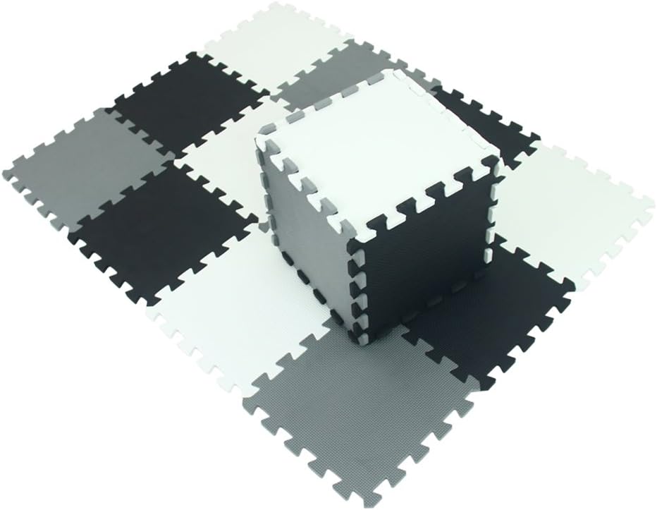 XMTMMD Soft Non-Toxic Foam Baby Play Mat | Toddler Playmat | EVA Foam Interlocking Tiles for Gym, Nursery, Playroom | 18 Squares Foam Floor Mats for Kids & Babies | Colorful Jigsaw Puzzle Play Mat