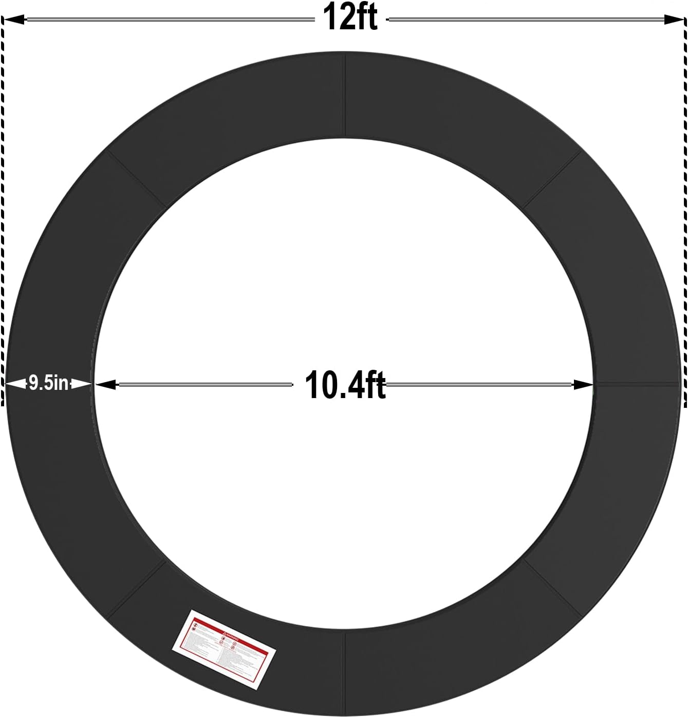 LANGXUN Universal Trampoline Repalcement Safety Pad, 8ft 10ft 12ft 14ft 15ft 16ft Waterproof Surround Spring Foam Cover for Round Frame