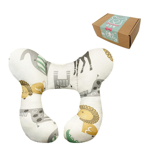 Baby Neck Pillows, Comfortable Baby Travel Head Neck Support Pillow for Car Seat Stroller Pushchair, Soft PP Cotton Travel Pillow for 0-1 Year Old Toddler Infant Newborn, Zoo