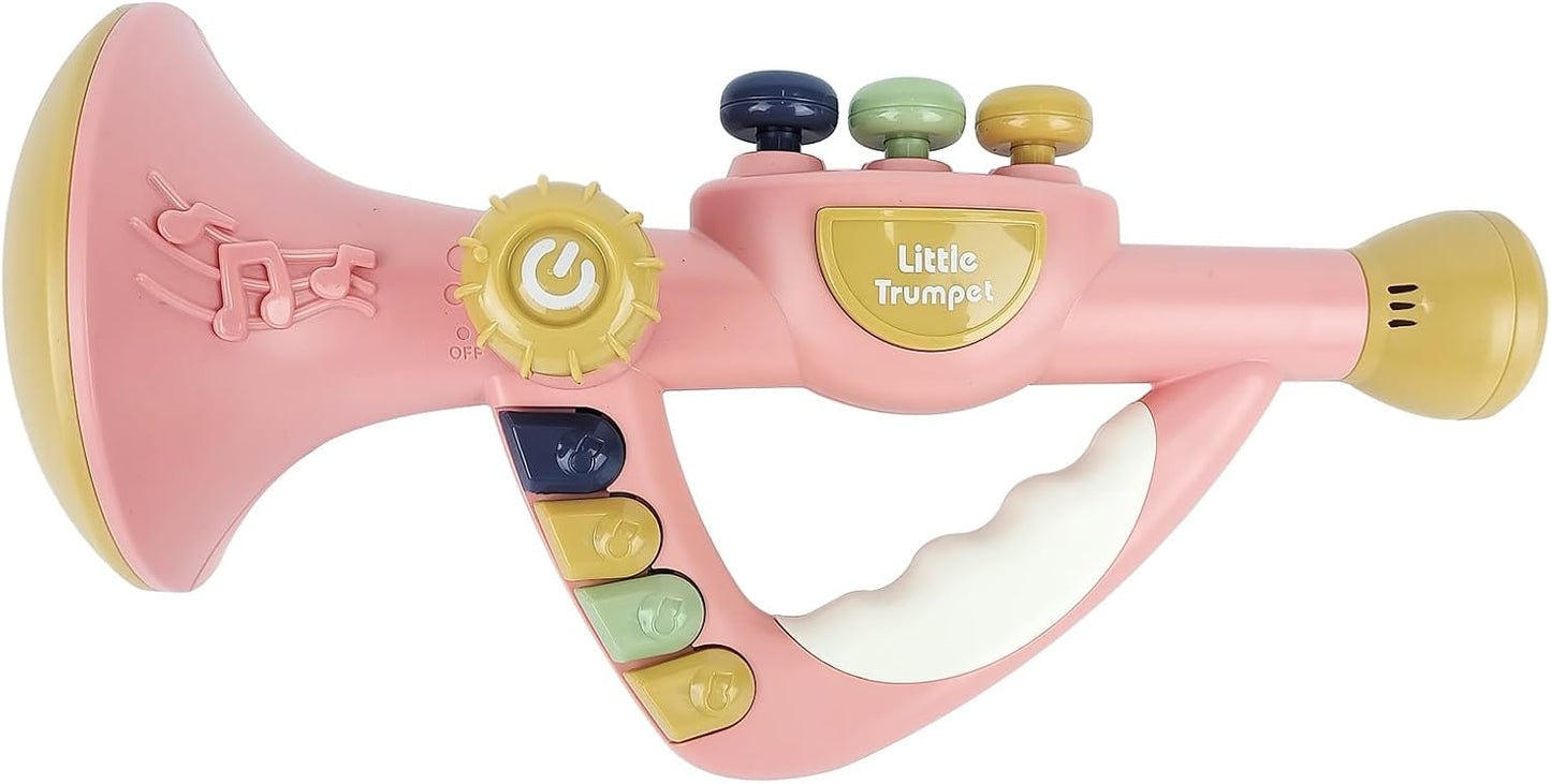 Musical Toys for Kids, Little Trumpet Toy for Toddlers, Blow Horn Baby Educational Toys, Infants Music Toy for Girls Boys Ages 1 2 3 Years Old (Pink)