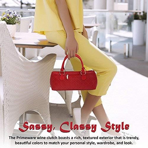 Wine Clutch Bag (Thermal Insulated) Trendy Women's Carry Tote | Holds Red & White 750mL Bottles | Trendy Fashion | Incl. Portable Waiter-Style Corkscrew