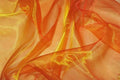 VDS Brunt Orange Organza Fabric, 10 Yards Continuous, 45” Wide, Wedding Party Decoration Iridescent Crystal Sheer Shiny Organza Tulle Bridal Dress DIY Crafts Costume Sewing Backdrop Arch Cloth