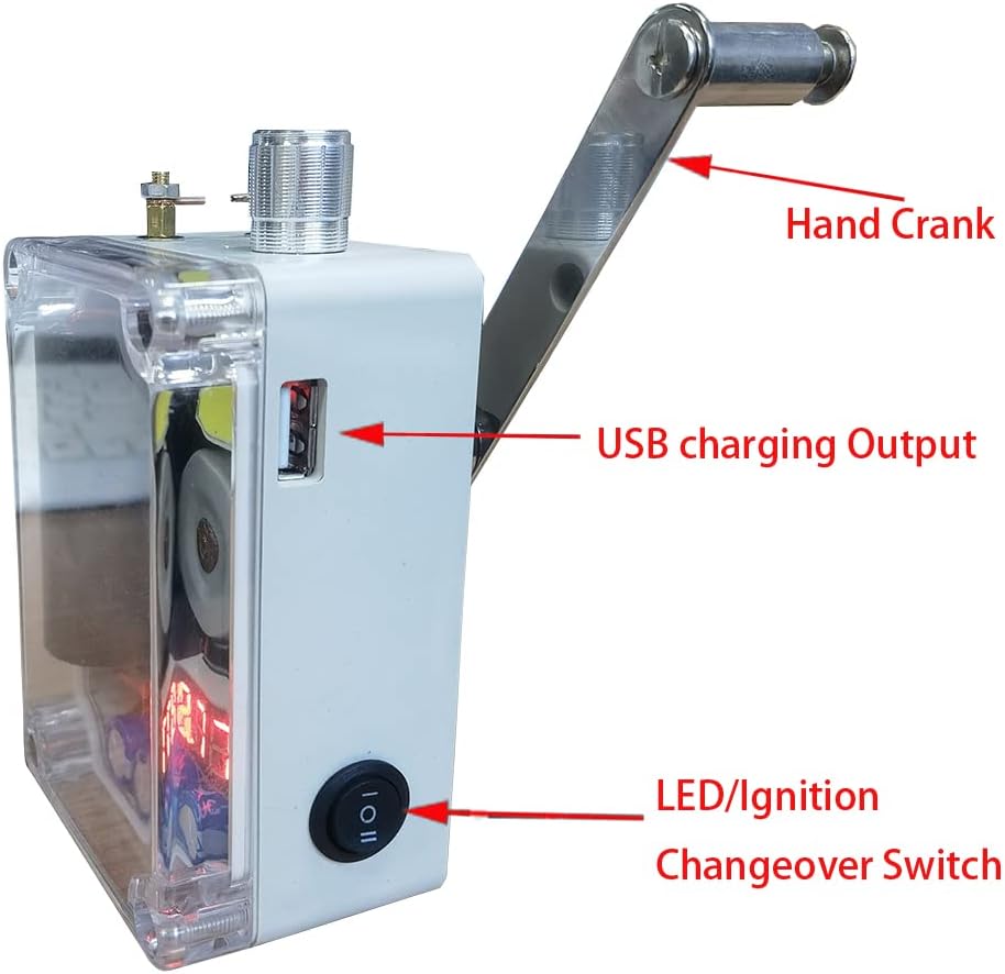 Gikfun DIY Hand Crank Generator Kit - Portable Survival Lighting Kit with COB Light and Lighter for Camping, Hiking, Blackouts - Compact Survival Gear for Outdoor and Home Backup GK1031