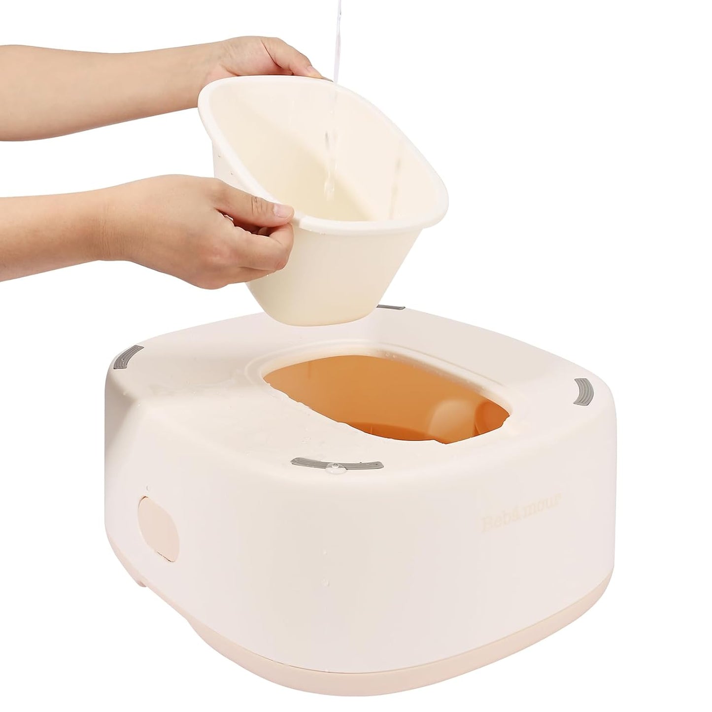 Bebamour Potty Training Toilet 3 in 1 Multi-Functional Potty Seat Detachable Baby Potty Step Stool Anti-Slip Stable Potty Training Toilet with 100 Pack Trash Bags (Pink)