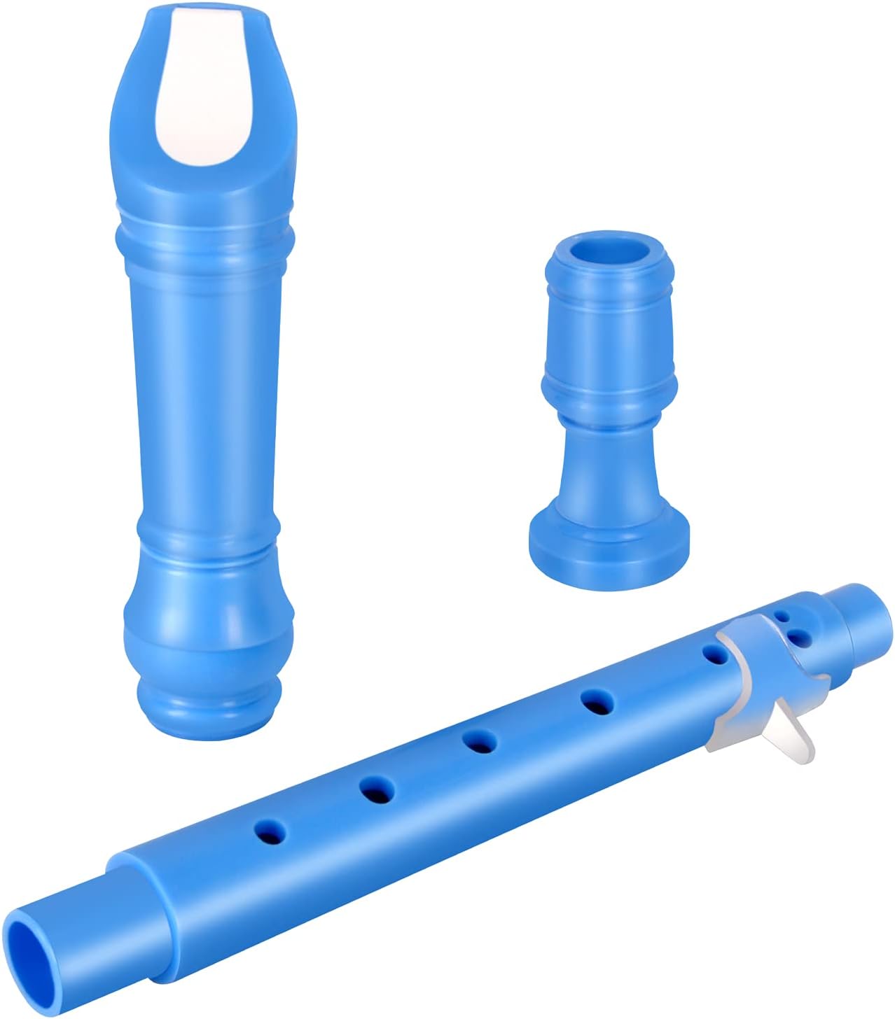 Eastrock Recorder Instrument German Style Soprano Recorder Blue 3 Pieces for Beginners with Cleaning Rod, Fingering Chart, Packing Bag, Thumb Rest