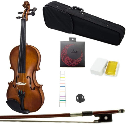 Paititi 4/4 Full Size Artist-100 Student Violin Starter Kit with Brazilwood Bow Lightweight Case, Extra Strings, Rosin and Fingerchart (4/4)