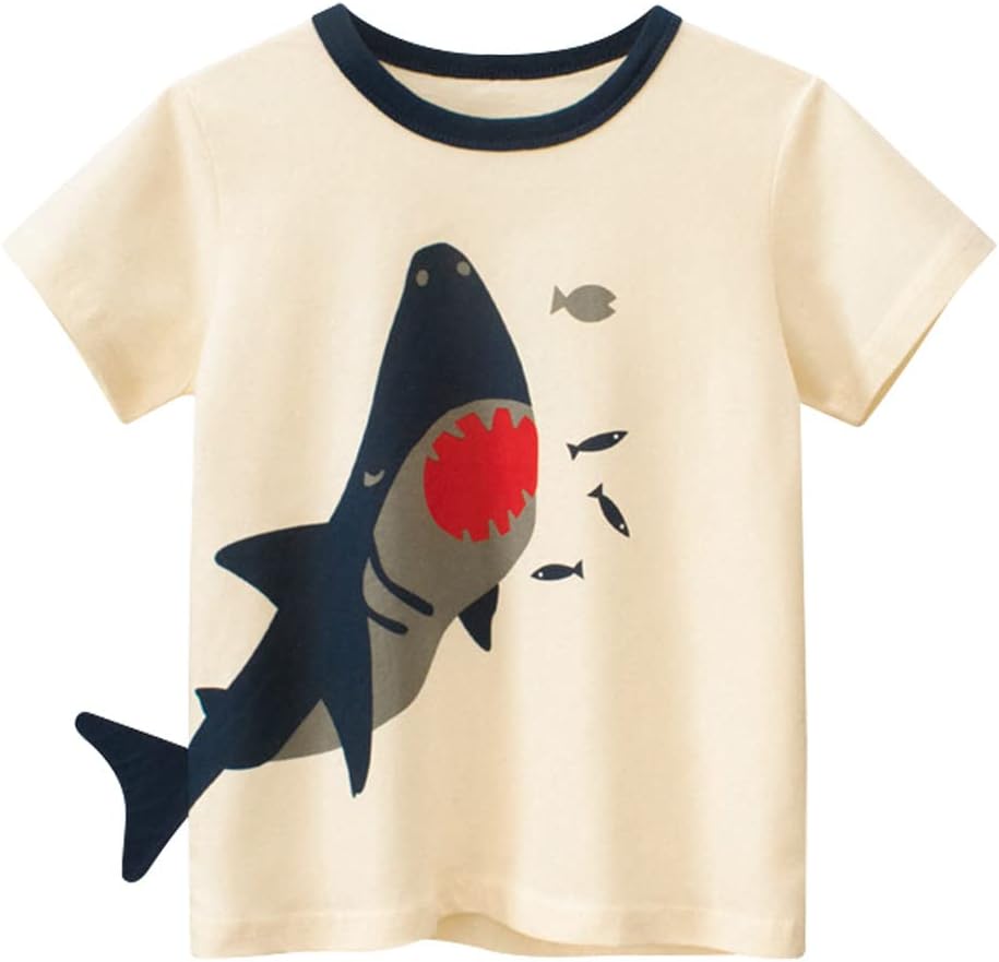 Boys' 4-Pack Excavator Short Sleeve Crewneck T-Shirts Top Tee Size 2-7 Years Toddler Boys' Value Pack Cotton T-Shirt