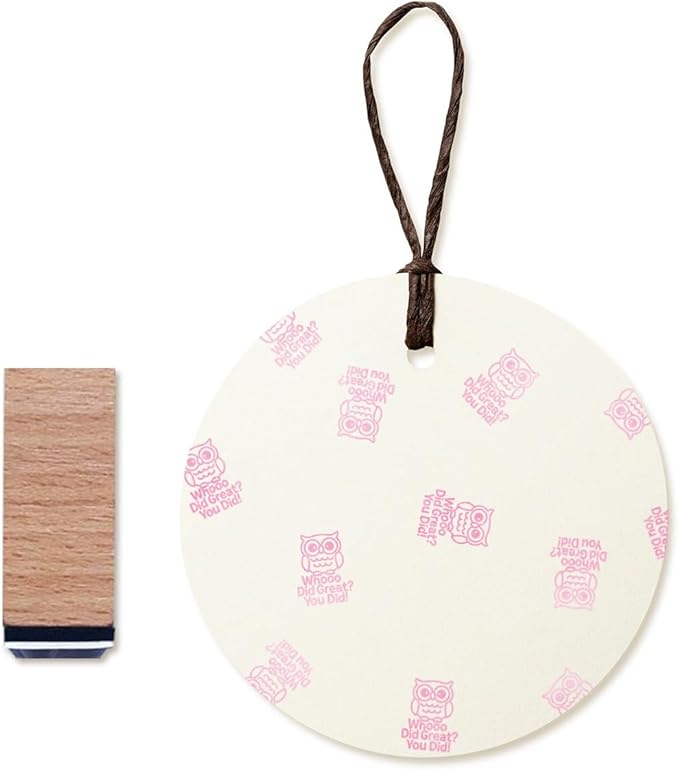 Owl Teacher Rubber Stamp, 3/5 Inch Small Mini Stamp for Scrapbooking Card Making Planner