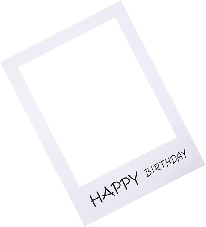 LUOEM Happy Birthday Party Frame Photo Prop Birthday DIY Paper Picture Frame Cutouts Photo Booth Props for Party Supplies