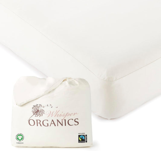 Organic Waterproof Mattress Protector Twin XL - 100% Waterproof Mattress Pad with Quiet & Breathable Triple Layer Protection - Fairtrade & GOTS Certified Durable Machine Washable Design (Twin XL)