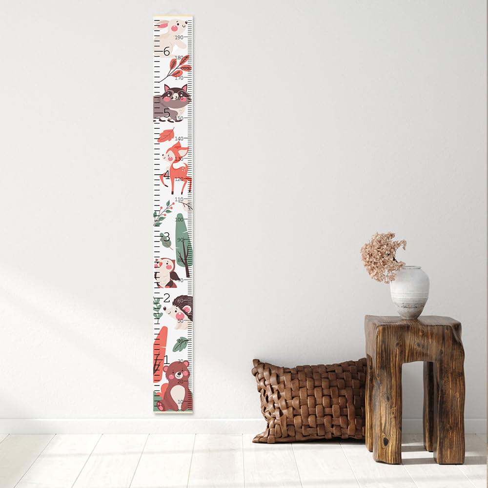 Bush Critters Minimalist Height Chart for Kids - Adorable Growth Chart for Wall with Tape - Kids Measuring Chart Height Tracker for Wall Playroom Decor Nursery Room Essentials 79 x 7.9 in
