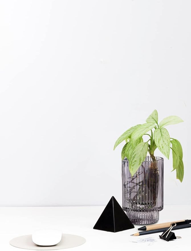 Serene Spaces Living 3.75in Smoke Ribbed Glass Votive Holder, Decorative Centerpiece for Wedding, Christmas, Thanksgiving, Dining Table, Home Décor, 2.25" Diameter & 3.75" Tall, Pack of 32