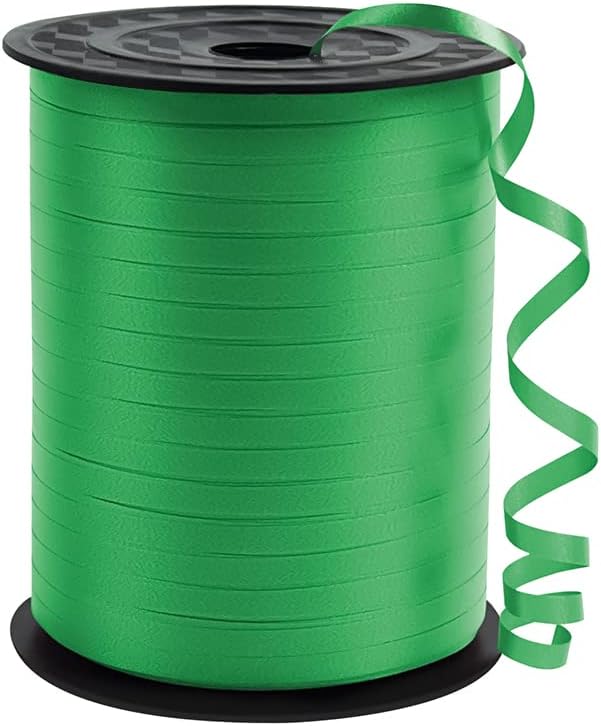 KMER LIFE Premium Green Curling Ribbon, 1/5" Wide x 500 Yards Christmas Curling Ribbons for Gift Wrapping, Party Decoration, Balloon String, Ribbons for Florist Flower (1 Roll)