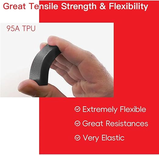 Geeetech TPU Filament 1.75mm, 1KG (2.2lbs) Spool – 95A Flexible 3D Printer Filament with High Elasticity, Dimensional Accuracy ±0.03mm, Fits Most FDM Printers, Clear Red