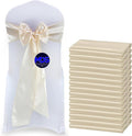 MDS Pack of 300 PCS Satin Chair Sashes Charmeuse Sateen Dining Chair Bows Ribbon Ties Back Sash for Wedding Party Birthday Home Hotel Restaurant Banquet Decoration (7 x 108 Inch, Cream)