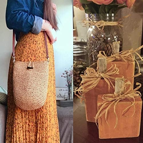 Creatrill 218 Yards Raffia Paper Craft Ribbon Packing Paper Twine, 1/4 Inch by 218 Yards (Kraft)