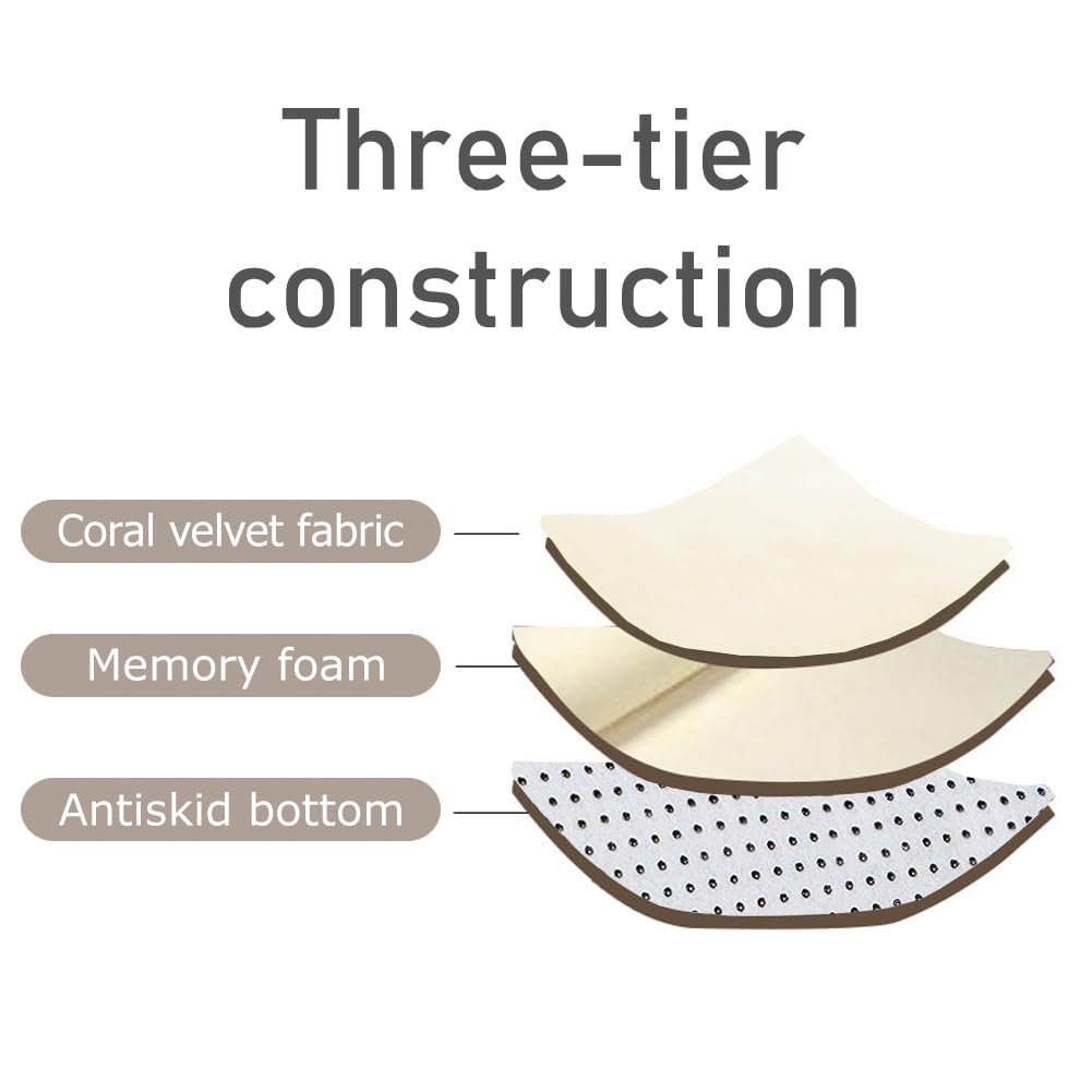 Loartee Coral Velvet Crawling Rug (6'7"x7'10", Beige) for Toddler Children Play Area Rug Yoga Mat Exercise Pad Carpet