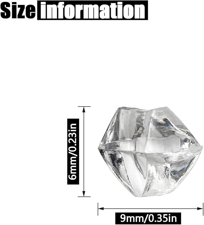 Reusable Fake Ice Cubes 2500 pcs 6 x 9 mm for Rock Crystals Treasure Gems for Table Scatters, Vase Fillers, Wedding Photography Props Vase Fillers