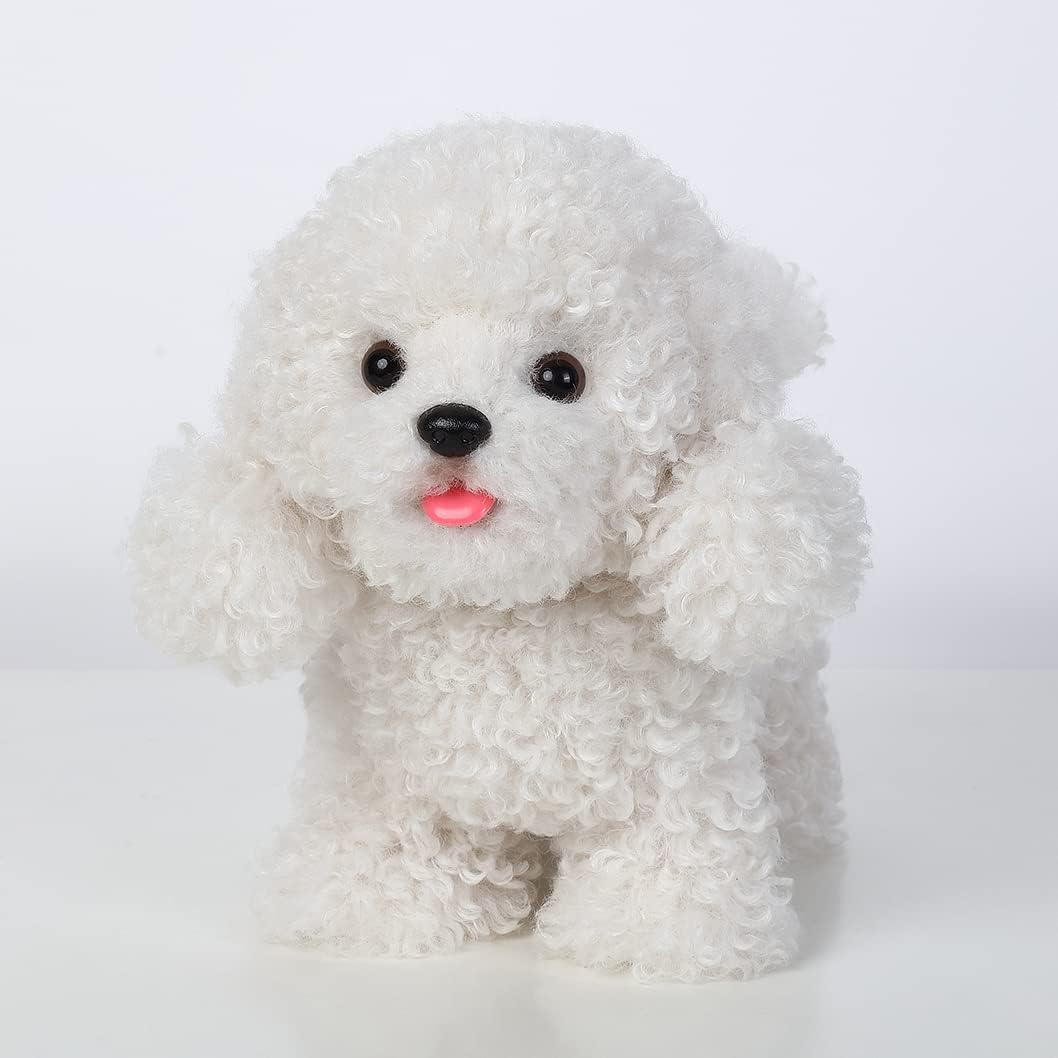 Electronic Walking Poodle Stuffed Dog Toy, Realistic Interactive Puppy Pet Dog, Walking, Barking,Wagging Tail & Talking,Present Pet Gifts for 3+ Year Boys Girls