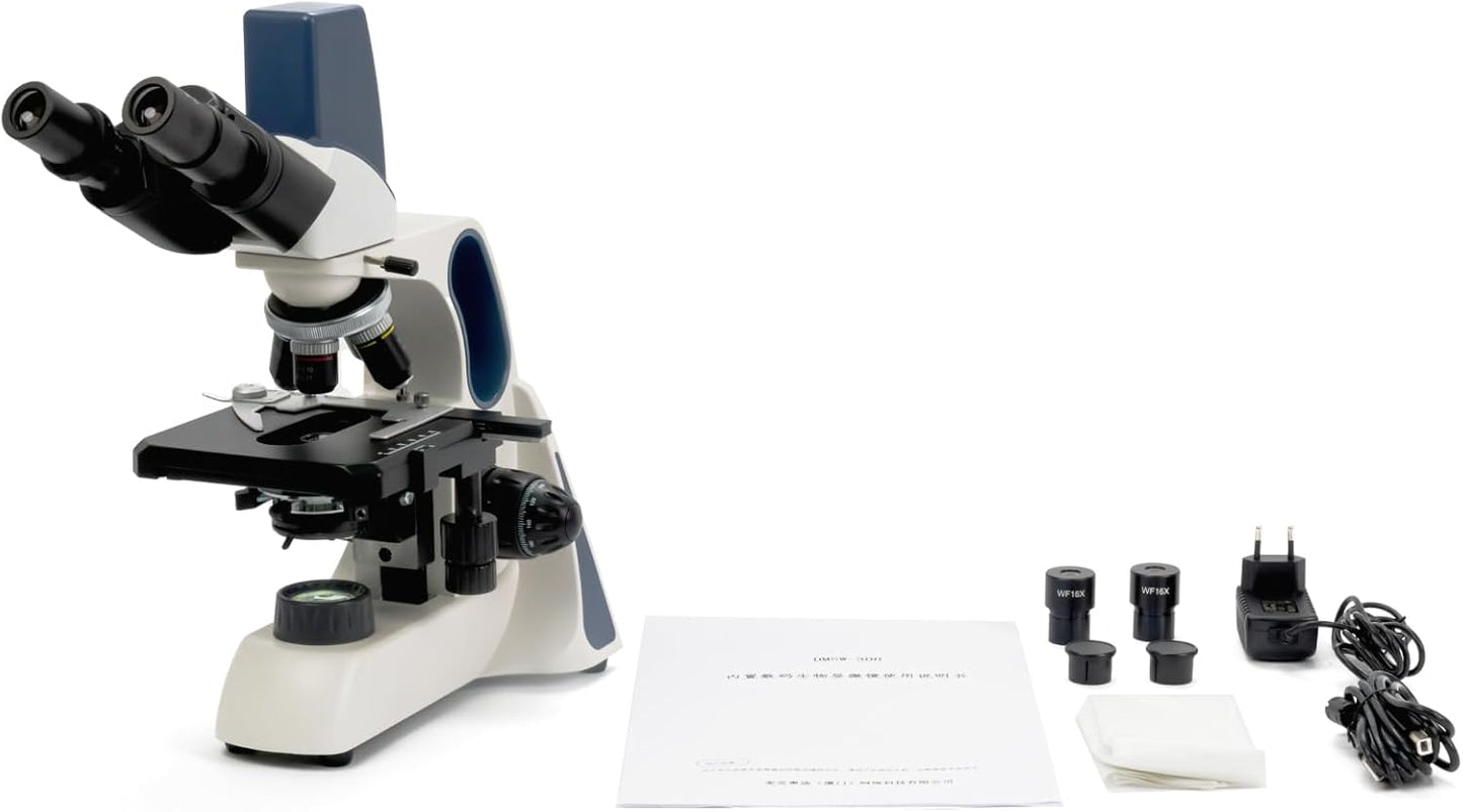 SWIFT Student Professional LED Binocular Compound Microscope with a Built-in 3MP Digital Camera,Siedentopf Head,Research-Grade,Mechanical Stage,Ultra-Precise Focusing,3W LED for Adults Lab