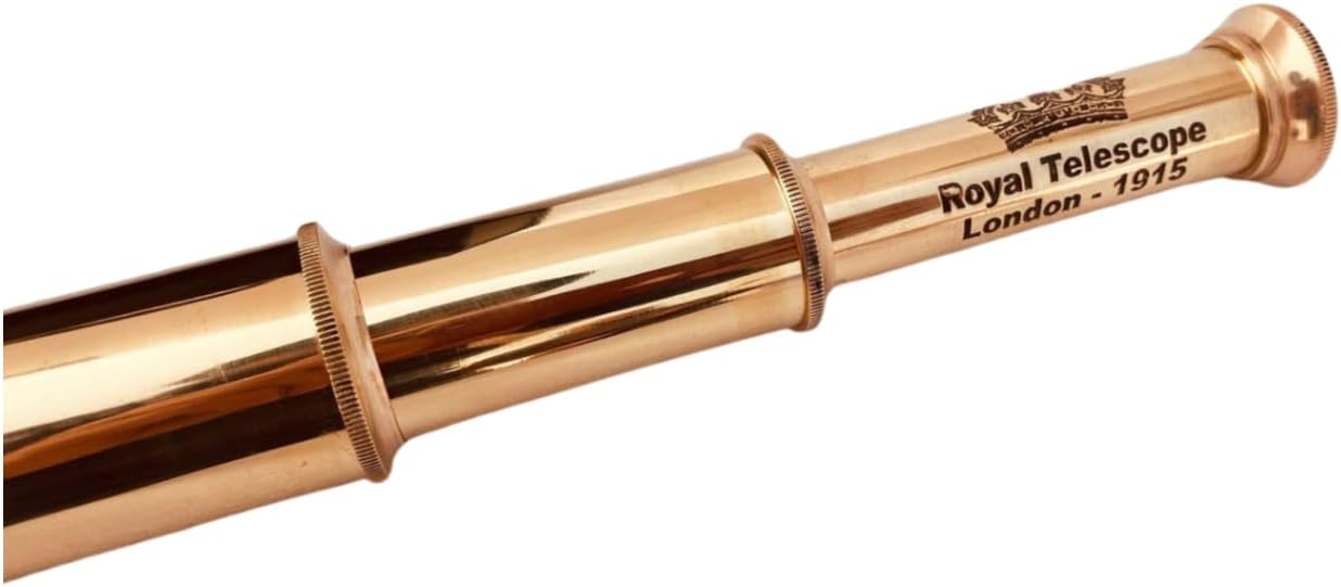 Vintage Spyglass Decorative Telescope 18" | Pirate Spyglass Scout Gift Ship Captain 1915 Royal Telescope London Prop Gift for Men Boys Women