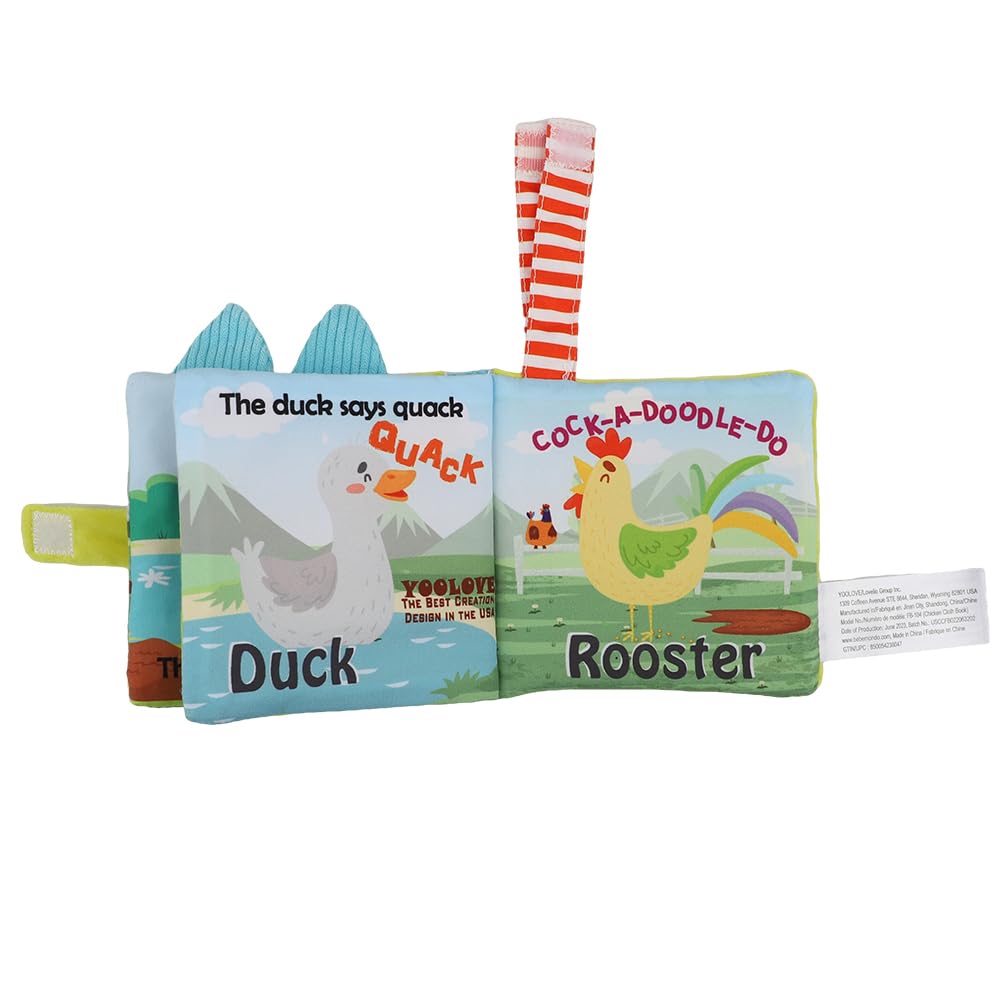 Soft Baby Books Gift Set – Cloth Crinkle Books for Infants 0-3-6-12 Months, Newborn Teething Toy, Tummy Time Toy, Baby Teethers, Shower Gift for Boys & Girls (2-pcs)