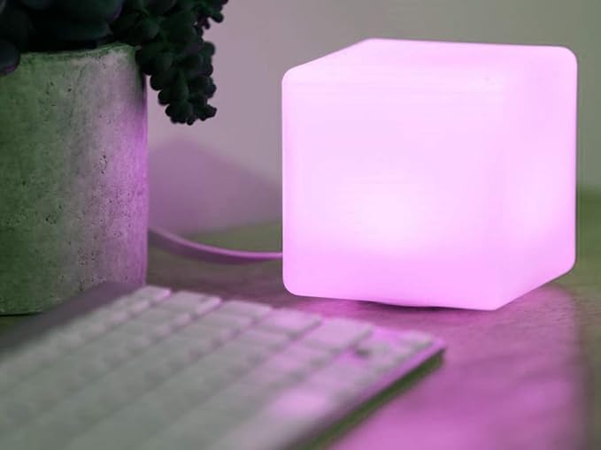 Mr.Go Rechargeable LED Color-Changing Light Cube 8", Dimmable Soothing Mood Lamp with Remote, 16 RGB Colors 4 Modes, Waterproof Cube Lights for Home Patio Party Accent Ambient Decorative Lighting