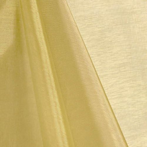 VDS Champagne Organza Fabric, 75 Yards Continuous, 45” Wide, Wedding Party Decoration Iridescent Crystal Sheer Shiny Organza Tulle Bridal Dress DIY Crafts Costume Sewing Backdrop Arch Cloth