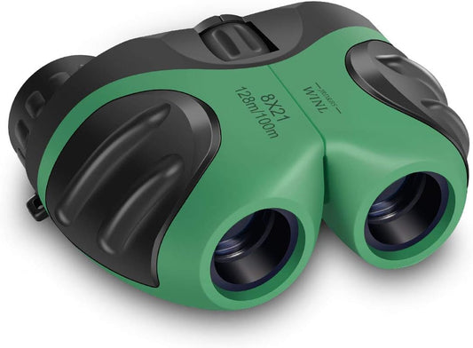 Easter Gifts for 3-12 Years Old Boys, VNVDFLM Compact 8x21 Shock Proof Green Binoculars for Bird Watching Kids Telescope for Teens Toys for 5-10 Years Old Girls (Green)