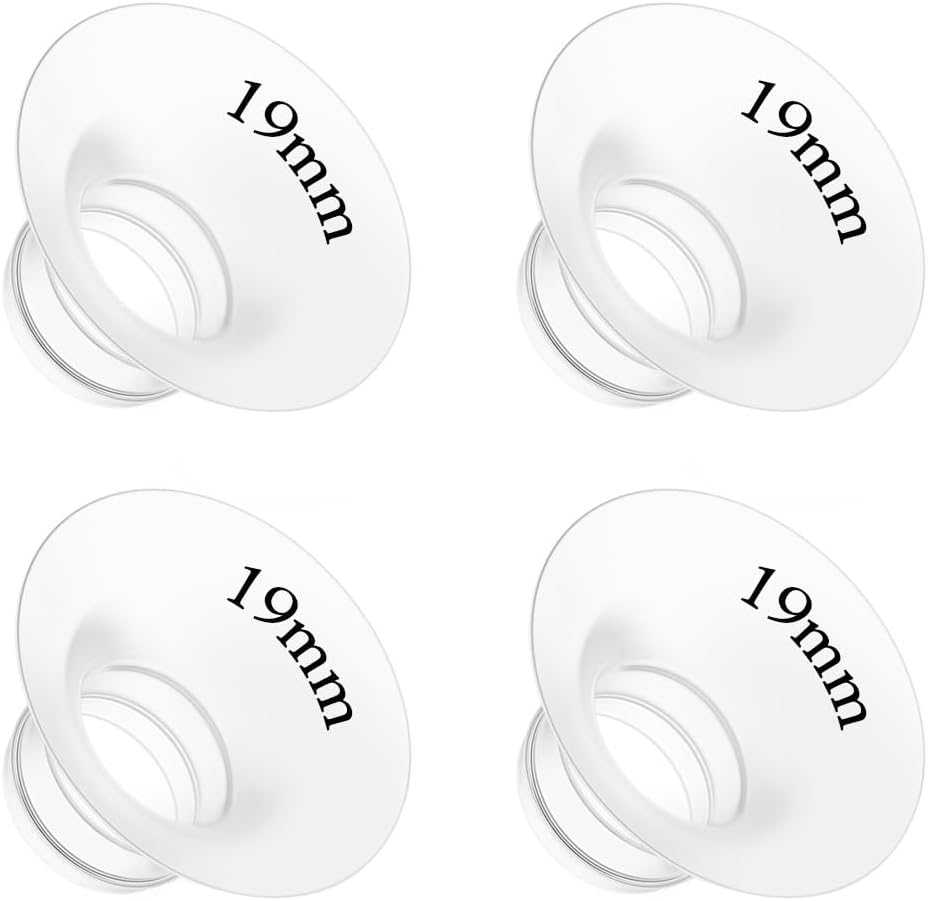 4Pcs Flange Insert 19mm Compatible with Momcozy M5/M9/M6/V2 Pro/V2 pro/S12 Pro/S9 Pro/Spectra/Medela/eufy/Elvie/Lansinoh/Paruu P10 Breast Pump,and Most 24mm Shields
