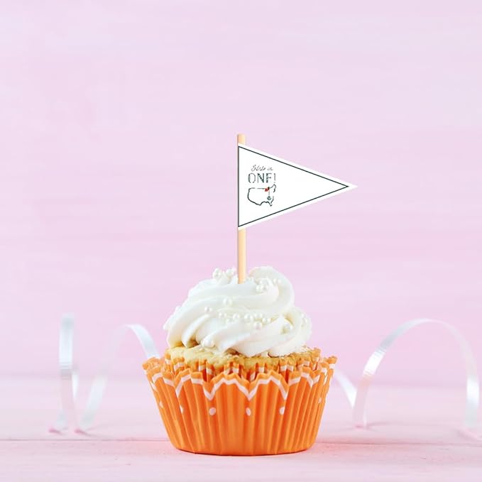 Hole in One Golf Party Decorations, 480-Piece Set with Cocktail Napkins, Plates, Cups, Bottle Labels, Toothpick Flags, Straws, Gift Tags, and Forks for Golf Birthday and 1st Hole in One Parties