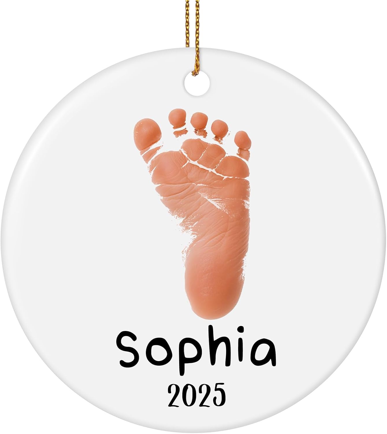 Baby Hand and Footprint Ornament - Baby's Frist Christmas Ornament with Custom Photo, Name, Date - Personalized Baby Gifts, Newborn Keepsake, New Mom Gifts