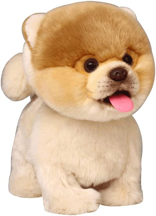 CU-MATE Interactive Dog Stuffed Animal Electronic Plush Pomeranian Simulation Puppy Realistic Toy Like-Real Robotic Nodding Barking Wagging Tail Present Pet for Toddler Boys