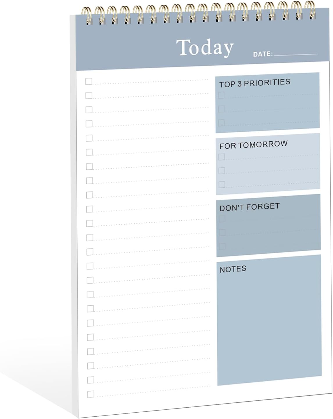 Weekly To Do List Notepad, Undated Planner with 52 Sheets (8.5''x11''), Desk Weekly Planner for Women & Man, Home School & Work (F-Blue)