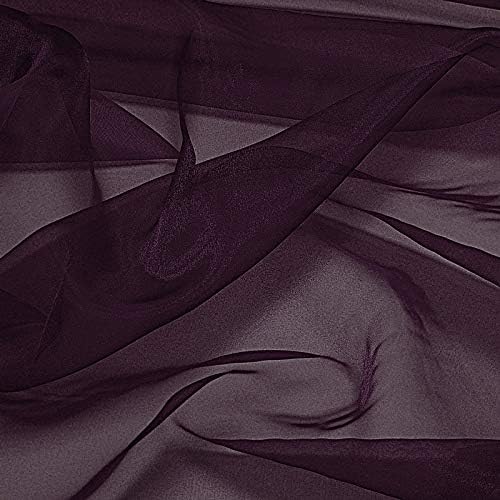 VDS Plum Organza Fabric, 35 Yards Continuous, 45” Wide, Wedding Party Decoration Iridescent Crystal Sheer Shiny Organza Tulle Bridal Dress DIY Crafts Costume Sewing Backdrop Arch Cloth
