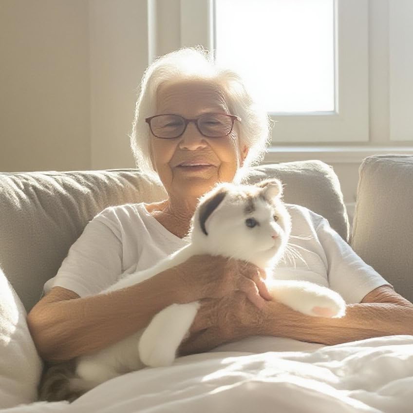 Blinks, Meows & Purrs Realistic Stuffed Cat Interactive Companion Robot Pets 14"