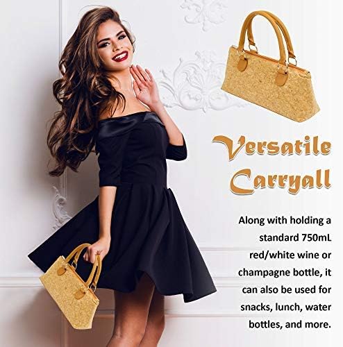 Wine Clutch Bag (Thermal Insulated) Trendy Women's Carry Tote | Holds Red & White 750mL Bottles | Trendy Fashion | Incl. Portable Waiter-Style Corkscrew