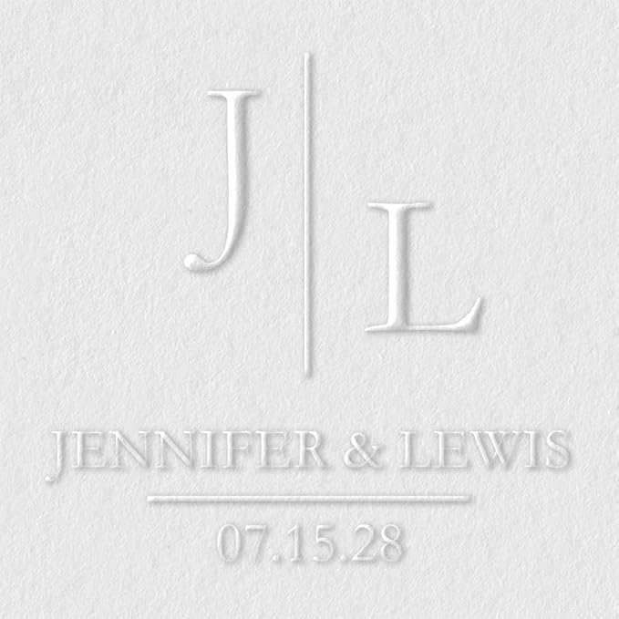 Personalized Wedding Embosser | Custom Made with Initials or Monograms for Couples | Elegant Designs for Stationery, Invitations, Napkins, and More (Design 6)