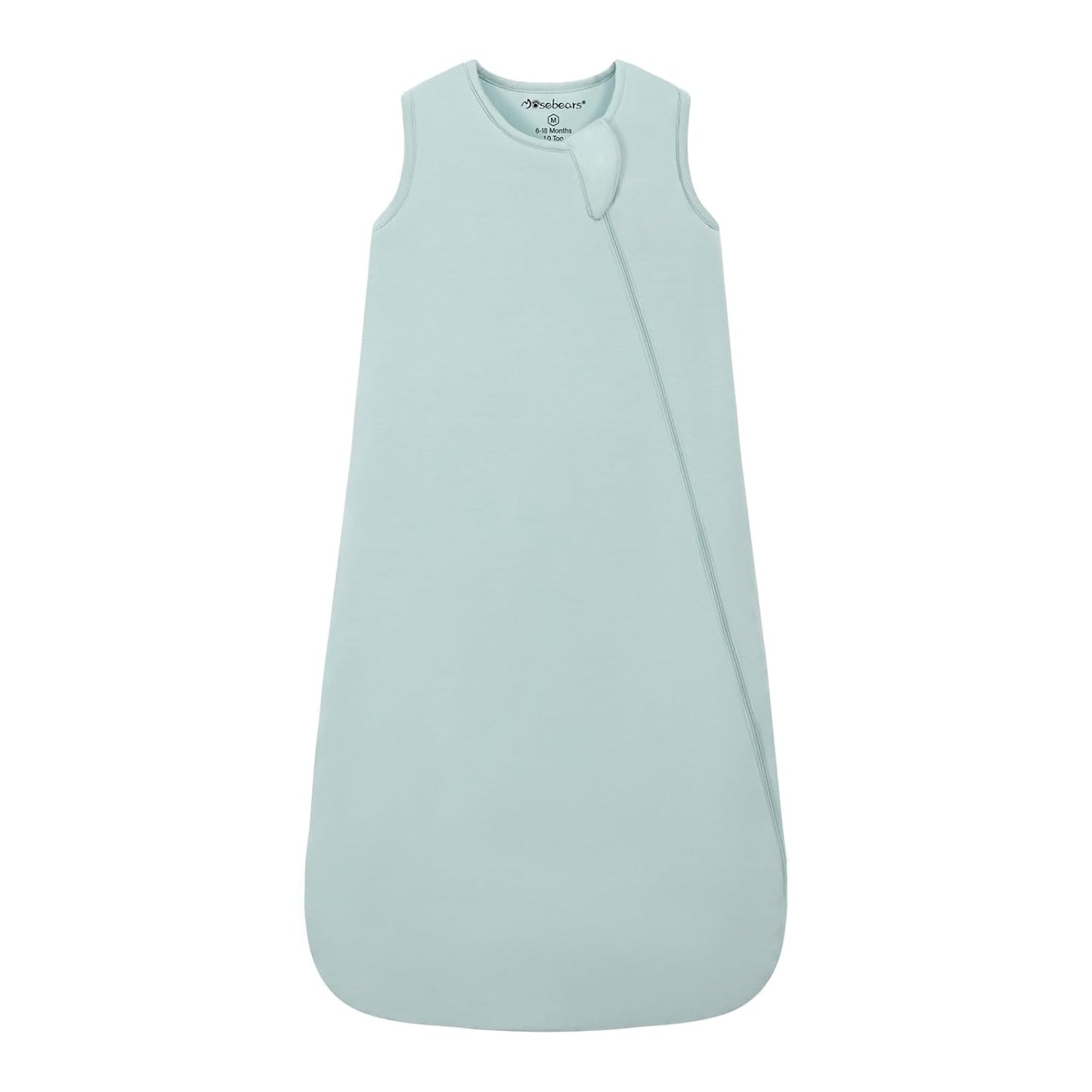 Mosebears Unisex Baby Sleep Sack 1.0 TOG, Supersoft Rayon Made from Bamboo Wearable Blanket with 2-Way Zipper(Sage,6-18 Months)