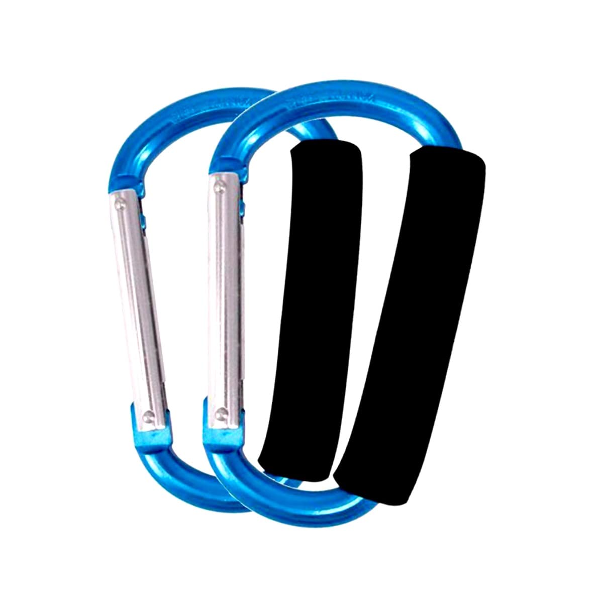 Stroller Hooks by Baby,2 pcs Carabiner Stroller Hook Organizer for Hanging Purses, Diaper Bag, Shopping Bags. Clip Fits Single/Twin Travel Systems, Car Seats and Joggers(Sky Blue)