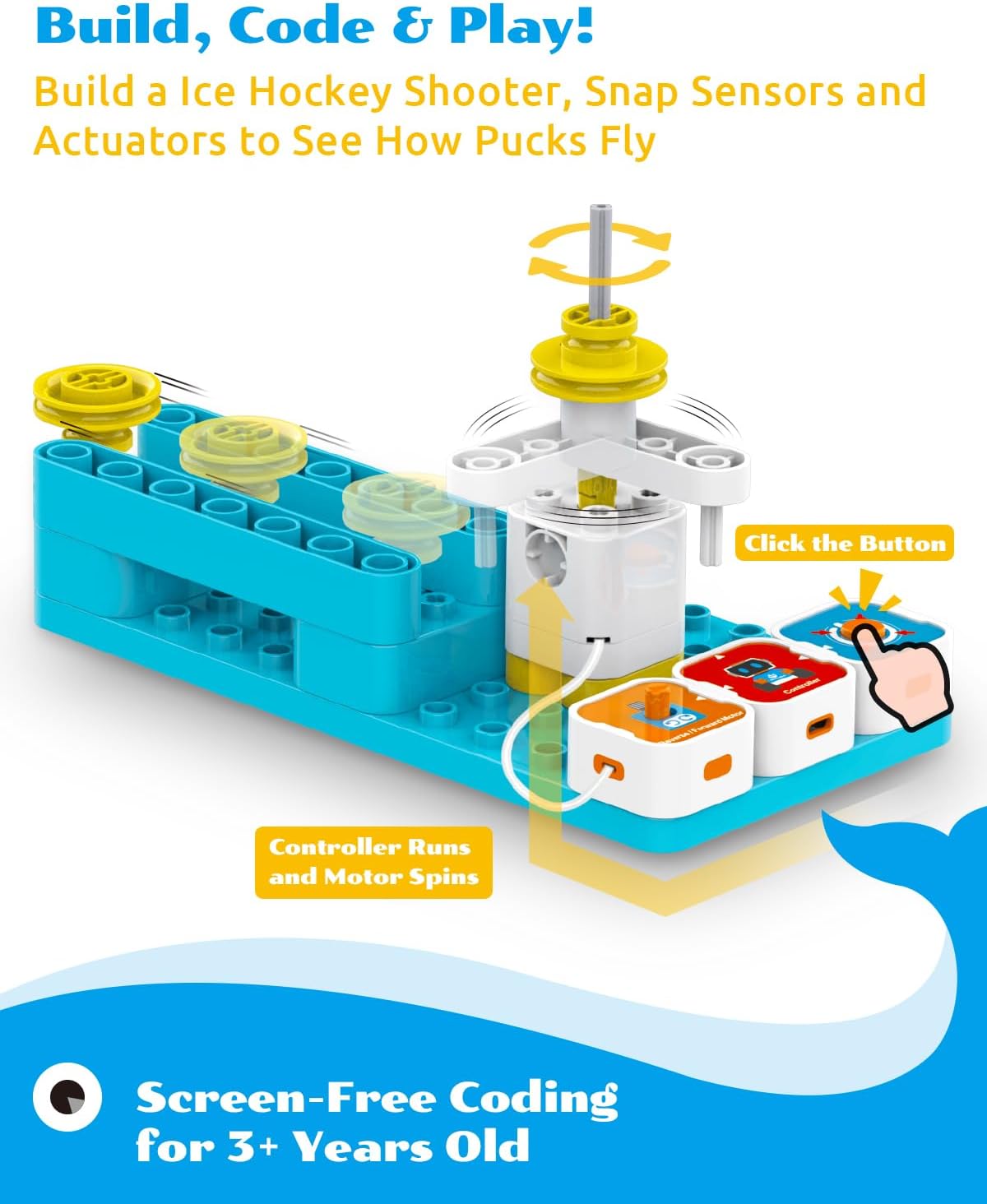 WhalesBot A3 12-in-1 STEM Blocks Coding Robot Kit for Kids, 61-Piece Educational Building Set with Interactive Storytelling, Ideal Toy Gift for Boys & Girls Ages 3-6