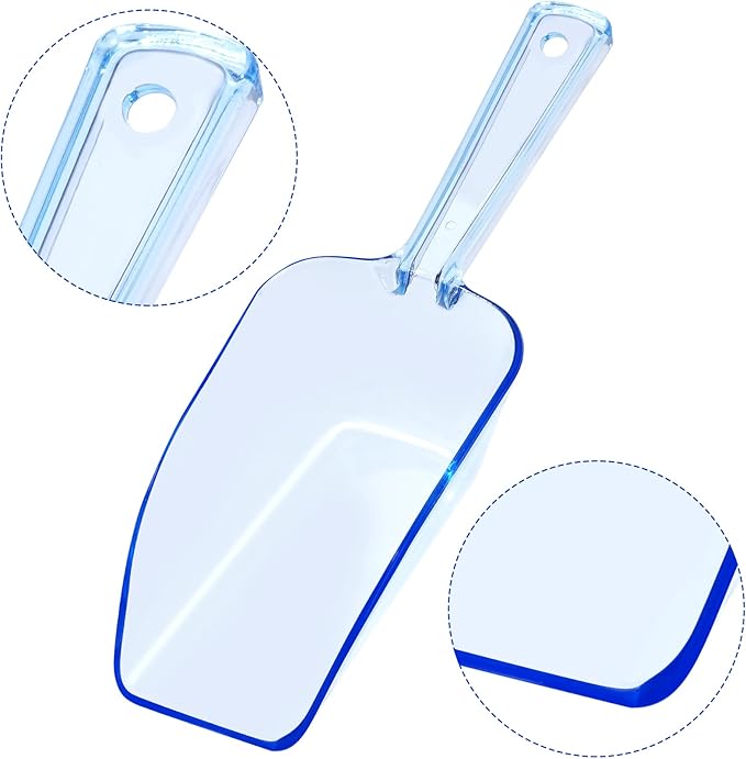 Ice Scoop Candy Buffet Containers Scoopers, Hmxpls Blue Plastic Scoop for Popcorn Cookie Candy Buckets, Podpocket Acrylic Large Scoops for Parties Wedding Bar Jars Freezer Dry Goods （6 Pack 7.5 In ）