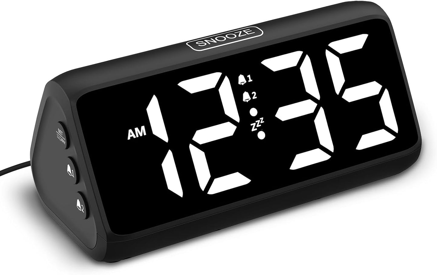 Netzu Digital Alarm Clocks for Bedrooms, Loud Alarm Clock with Dual Alarms, Bold Digits, 5 Dimmers, 4 Volumes, Snooze, Bedside Clock for Deep Sleepers Kids Teens Seniors, Plug in Clock, Easy to Set