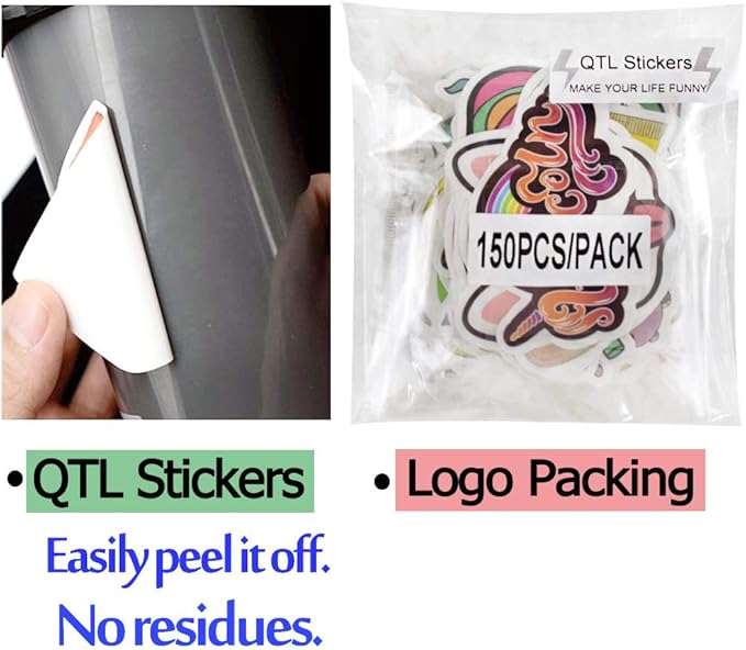 QTL VSCO Stickers for Girls Cute Stickers for Water Bottle Laptop Hydroflask for Teens Kids Waterproof Vinyl Pack 150Pcs