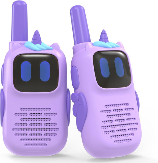 Purple Walkie Talkies with Silicone Cover, Toys for 3-4 Year Old Girls Boys, Kids Walkie Talkies 1000FT Range 2 Way RadioToy Christmas Birthday Gifts for 6-10 Year Old Girls Boys