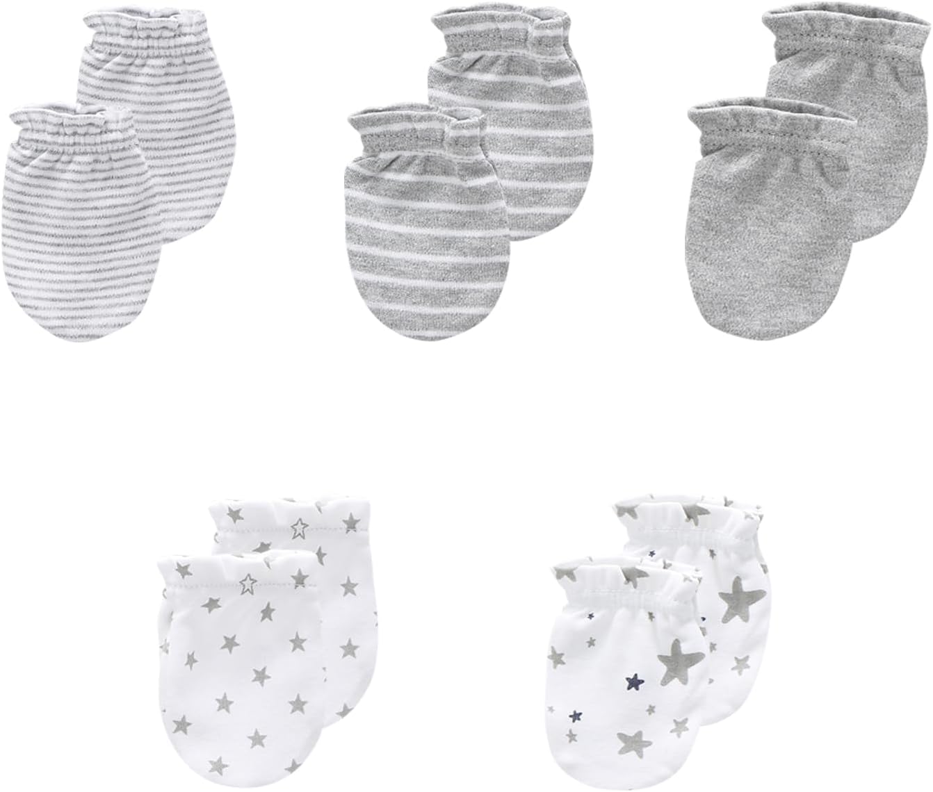 5 Pack Unisex New Born Boy Girls No Scratch Mittens Cotton Soft Baby Gloves Accessory 0-3 Months Infant Essentials
