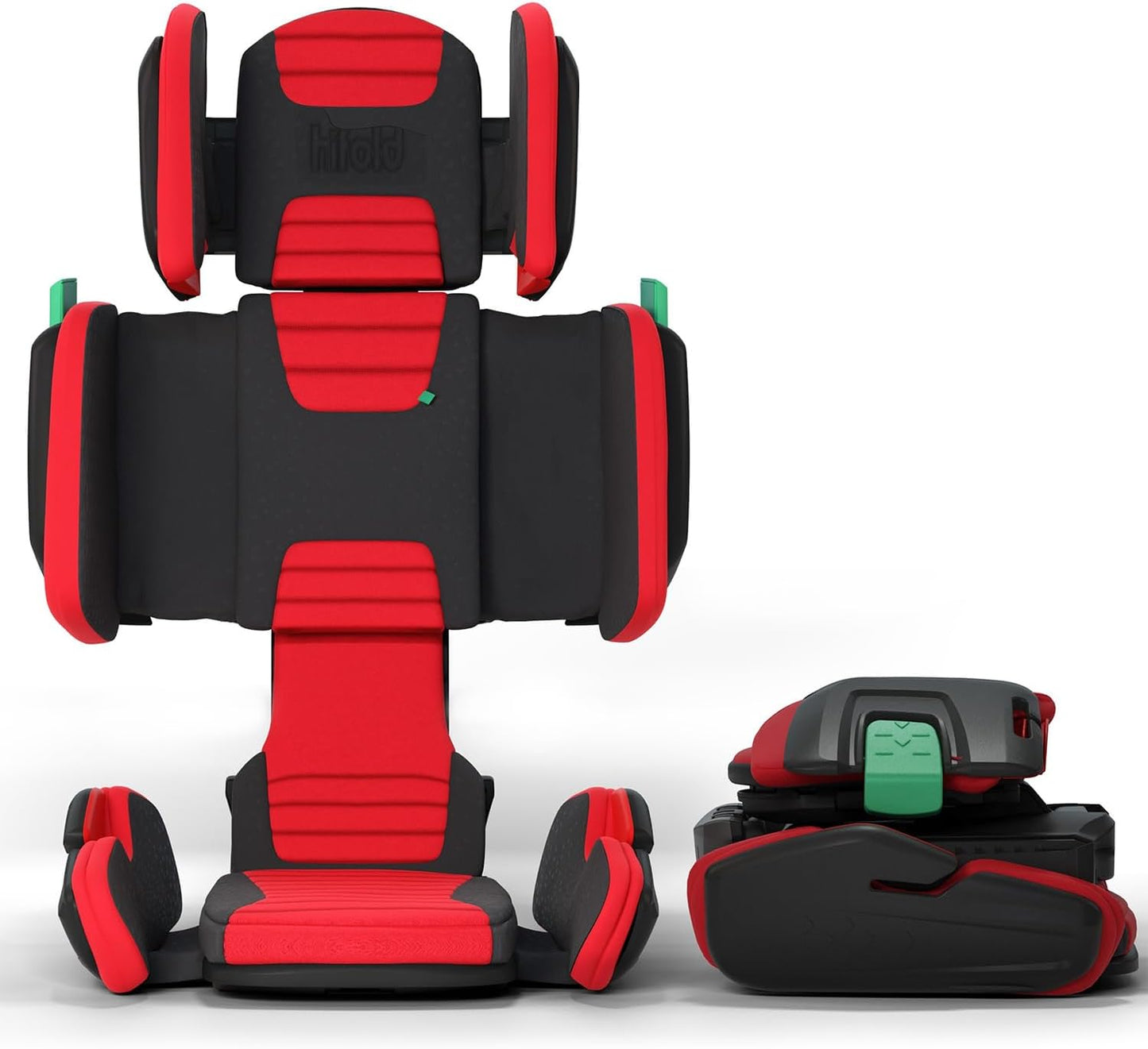 Mifold Hifold Adjustable Kids High Back Booster Car Seat with Strap – Racing Red