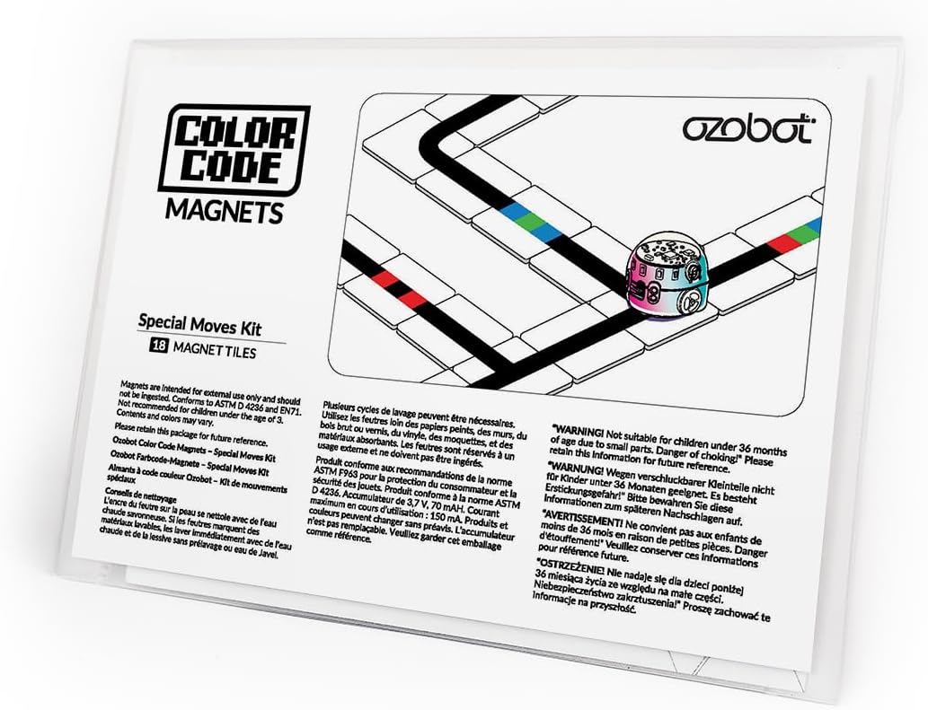 Color Code Magnets Special Moves Kit:Interactive Coding Learning Tool for Kids Ages 3+,Enhances Logic & Problem-Solving Skills,18 Tiles, Evo & Color Codes Magnets Base Kit Required Not Included