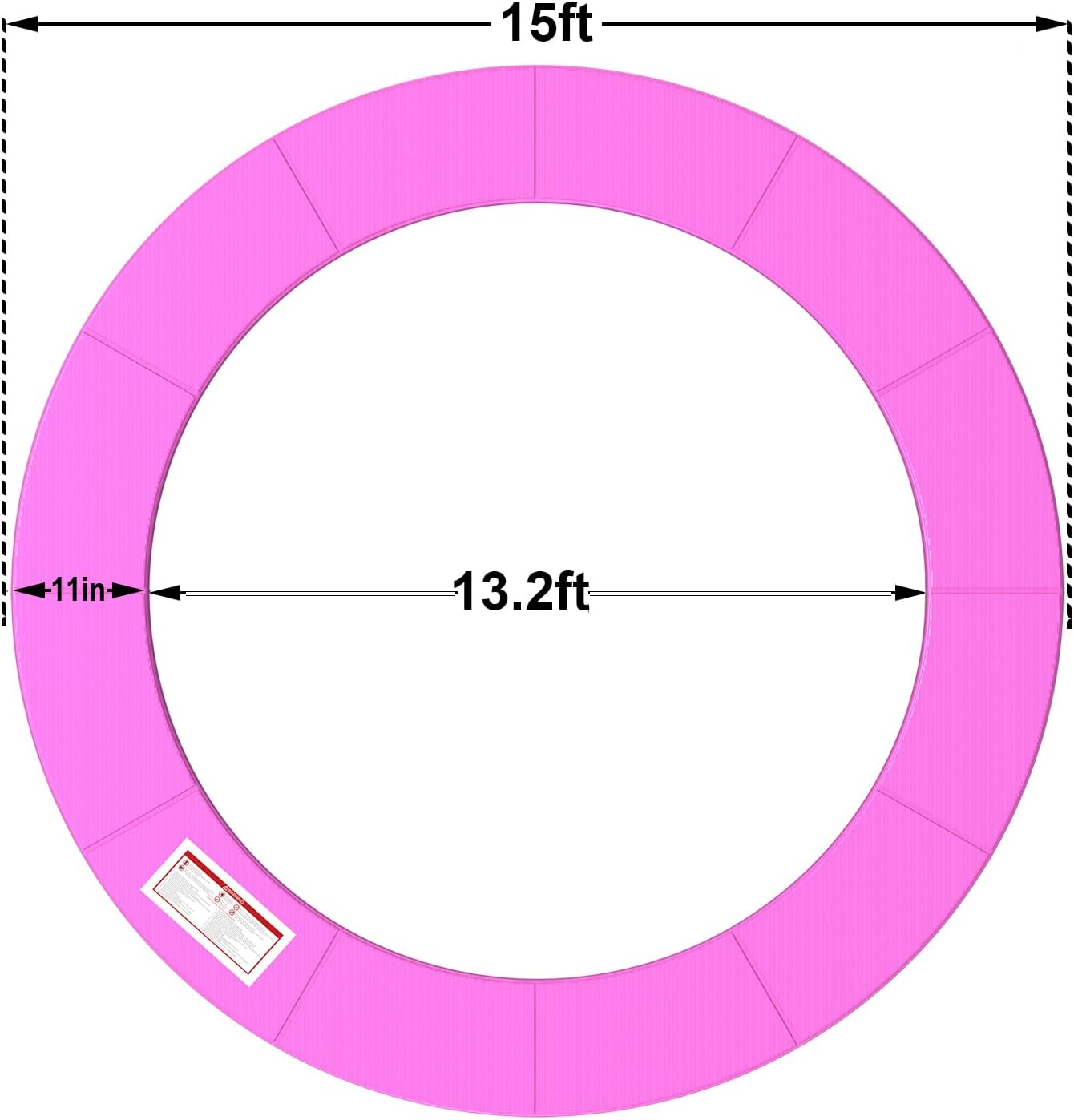 LANGXUN Universal Trampoline Repalcement Safety Pad, 8ft 10ft 12ft 14ft 15ft 16ft Waterproof Surround Spring Foam Cover for Round Frame