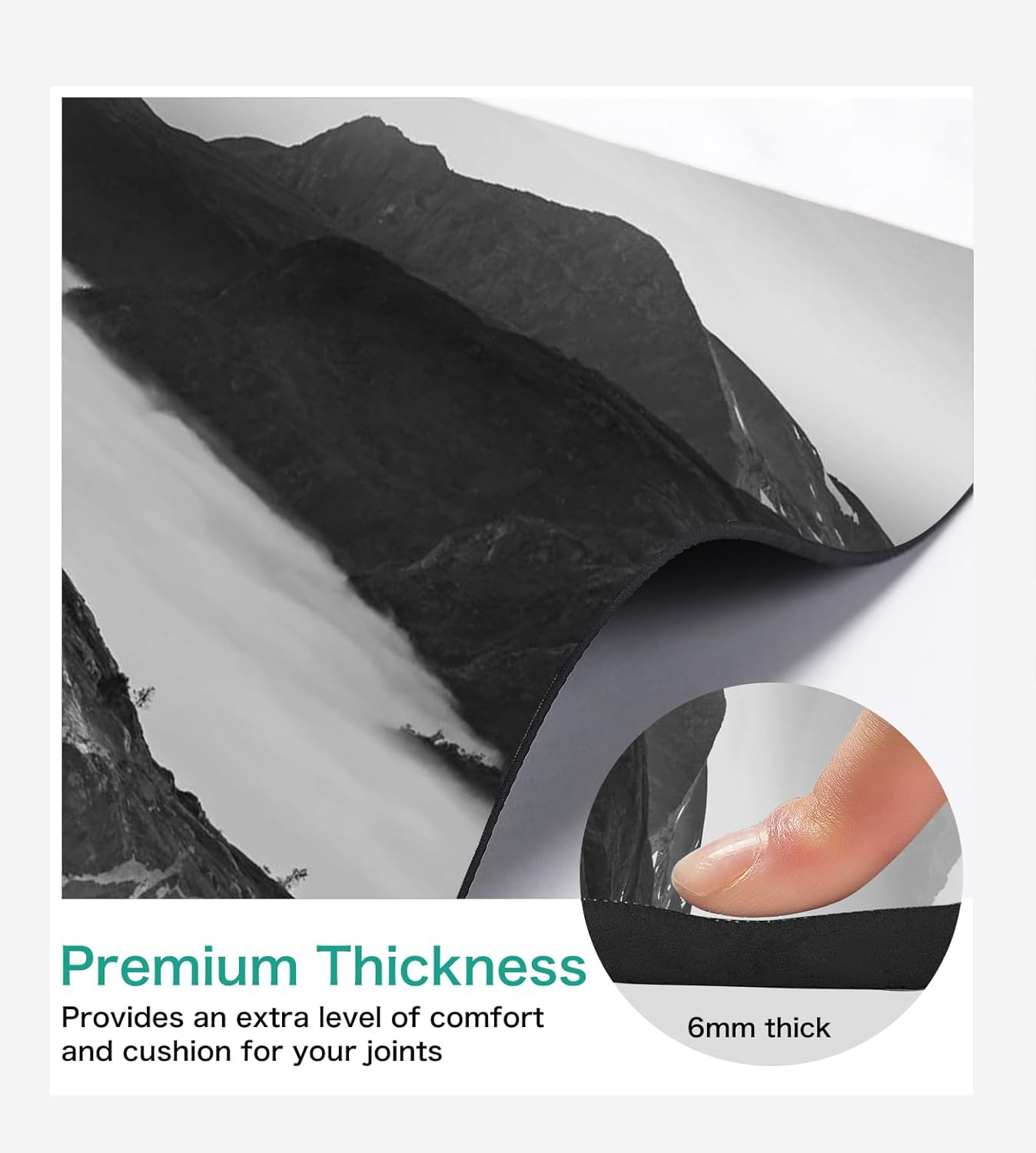 Non Slip Yoga Mat TPE Workout Mat for Men Women, Thick Workout Mat with Carrying Strap, Fitness Mats for Exercise, Yoga, Fitness, Pilates, Floor Workouts (72" x 24" x 6mm)